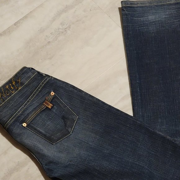 Notify Womens Blue Dark Wash Boot Cut Jeans 28 x 42 - Picture 2 of 11